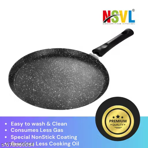 NSVL Non-Stick Dosa Tawa with Handle| Granite Finish | Pfoa Free Tawa 26.5 cm diameter (Aluminium, Non-stick)