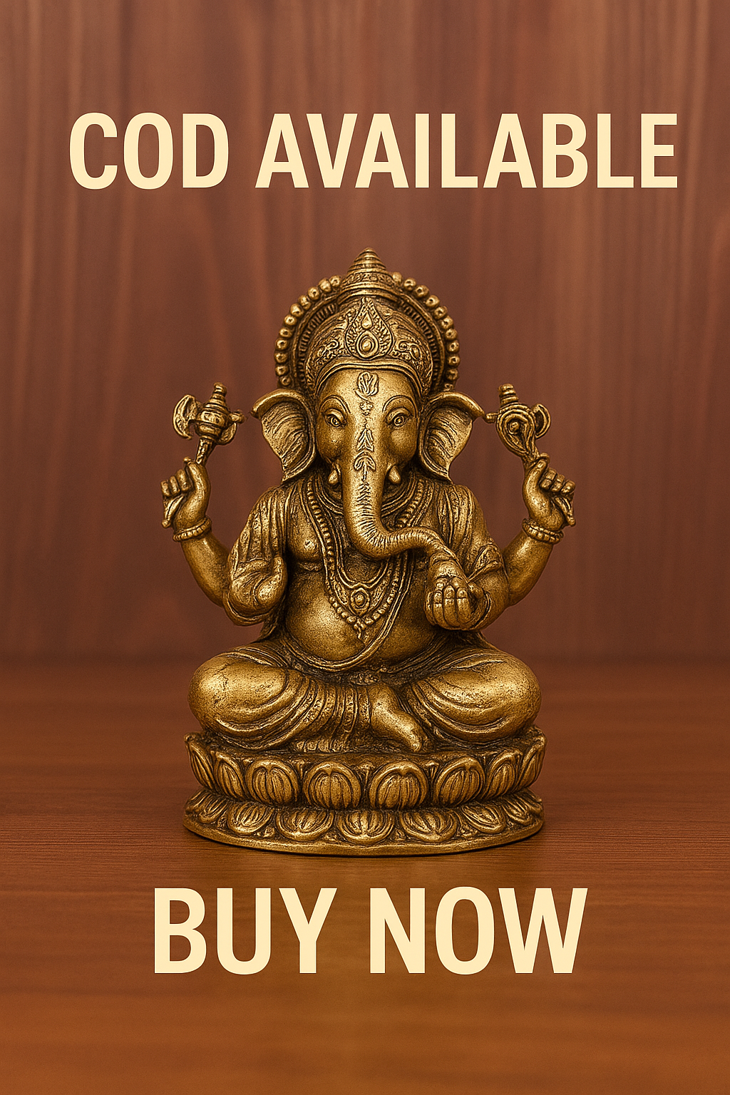 Antique Finish Lord Ganesha Idol for Home Decor, Office Desk, and Spiritual Gifting