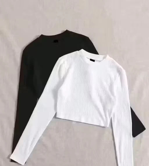 2 Trendy casual round neck top girls & women