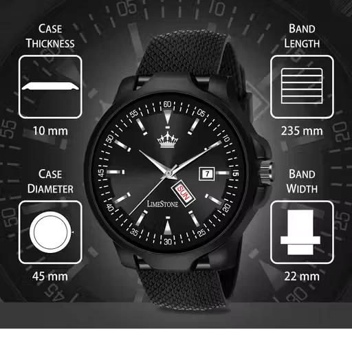 Day and Date Functioning Leather Strap Quartz Analog Watch for Boys/Men - Best Gift Item for Boys/Men