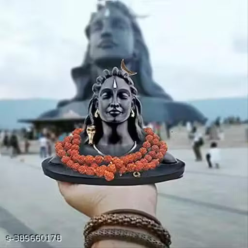 OMAAYA Mahadev Shiva Statue For Car Decorative Showpiece Handcrafted Bholenath Idol for Home or office Adiyogi Murti